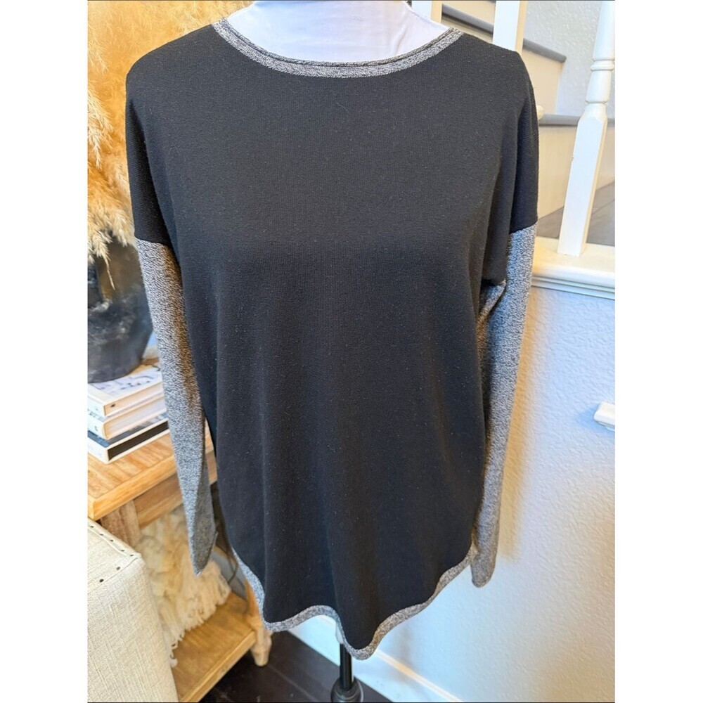 Smartwool Black Gray Shadow Pine Colorblock Sweater Size Medium